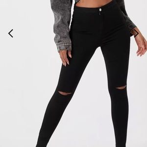 Tall Black High Waisted Skinny Jeans